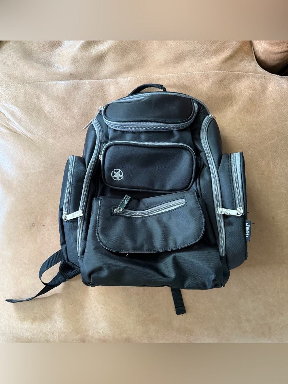 Jeep Perfect Pockets Baby Diaper Bag Backpack - Black/Gray - Good Condition